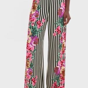 Tuckernuck Black and White Floral Wide-Leg Pants